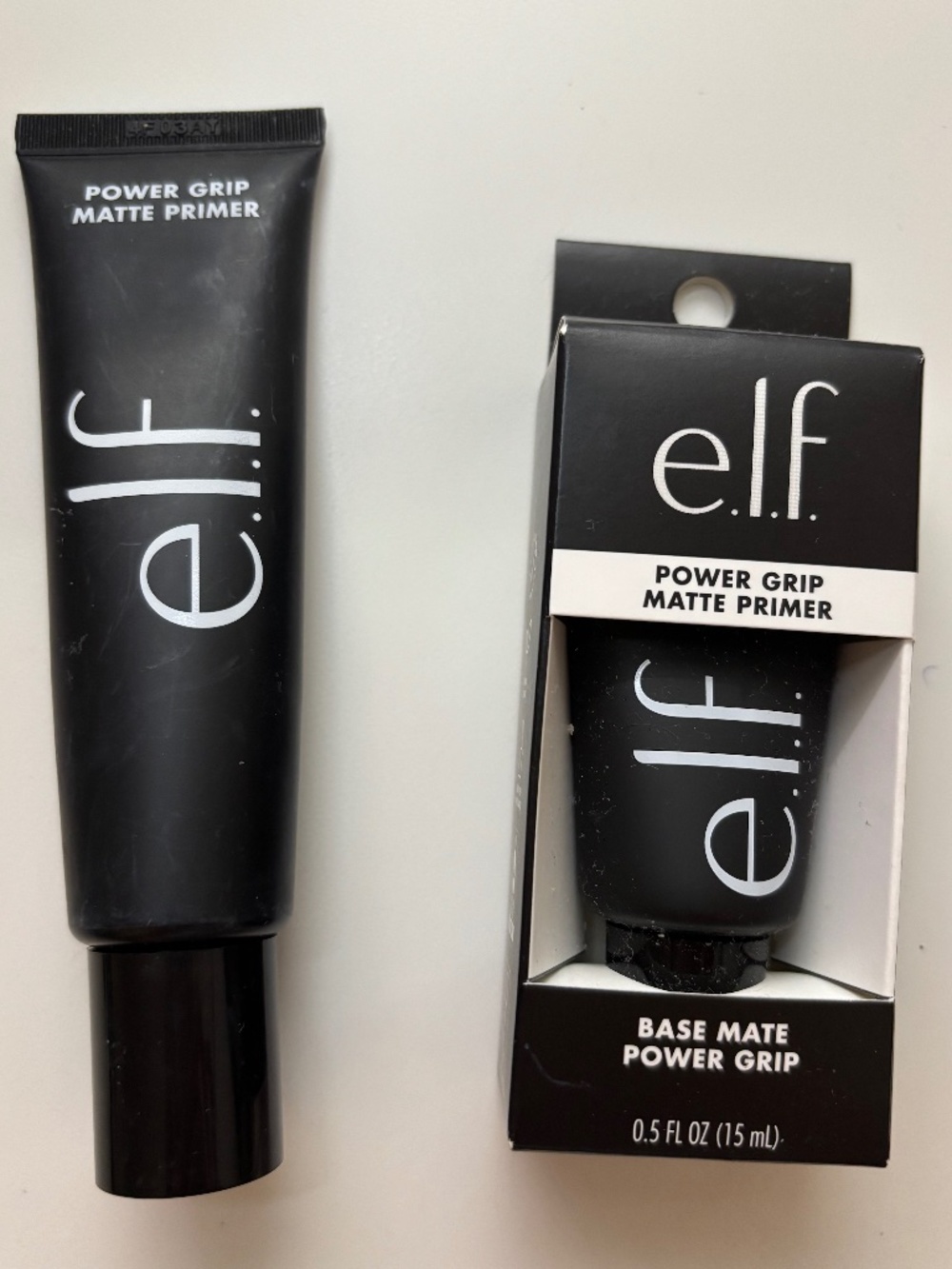 e.l.f Power Grip Matte Primer - one regular .87 oz, one mini .5 oz